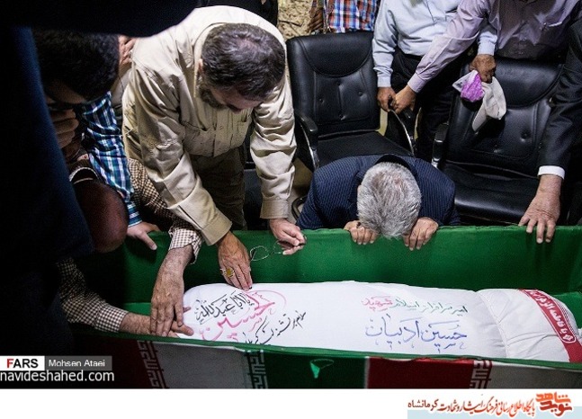 مراسیم الوداع مع الشهید الفیلق حسین ادیبان ؛ بالصور