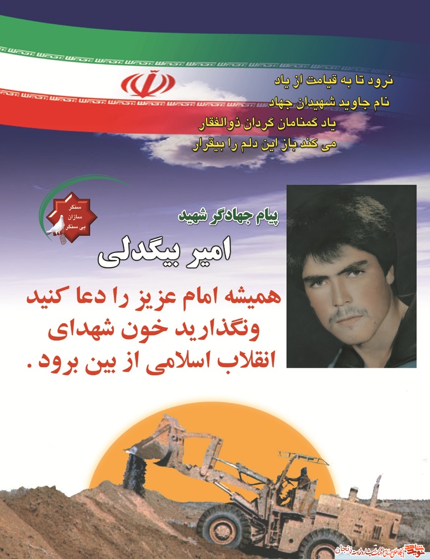پوستر/ پیام شهید امیرعلی بیگدلی