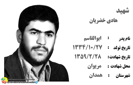 زندگینامه بسیجی شهید هادی خضریان زندگینامه بسیجی شهید هادی خضریان