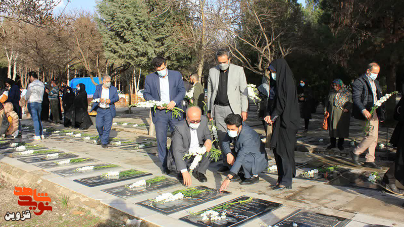 مزار جانبازان متوفی در قزوین گلباران شد