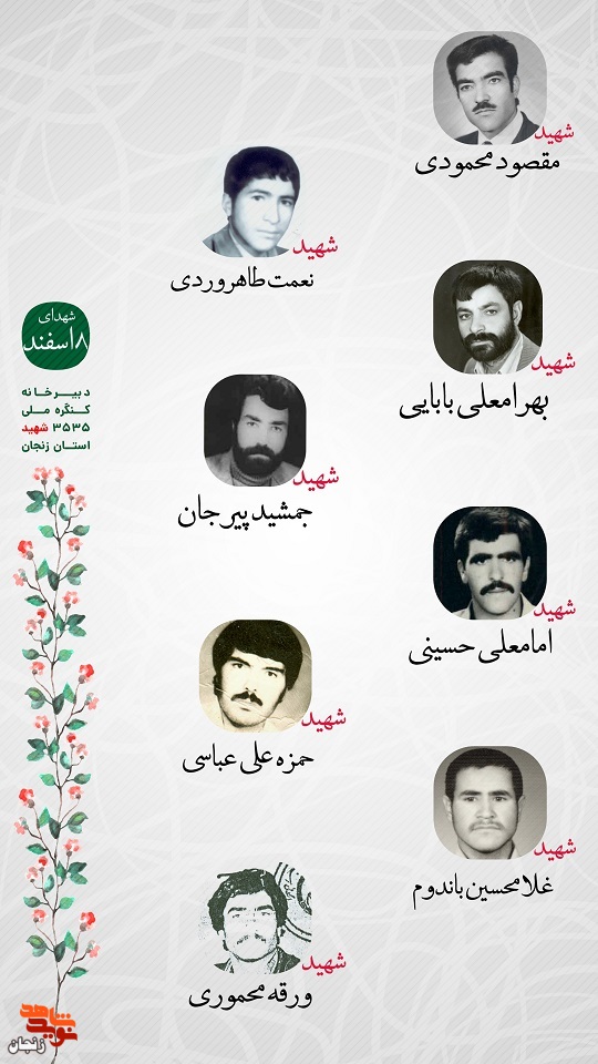 پوستر/ یاد و خاطر شهدای هشتم اسفند ماه استان زنجان گرامی باد