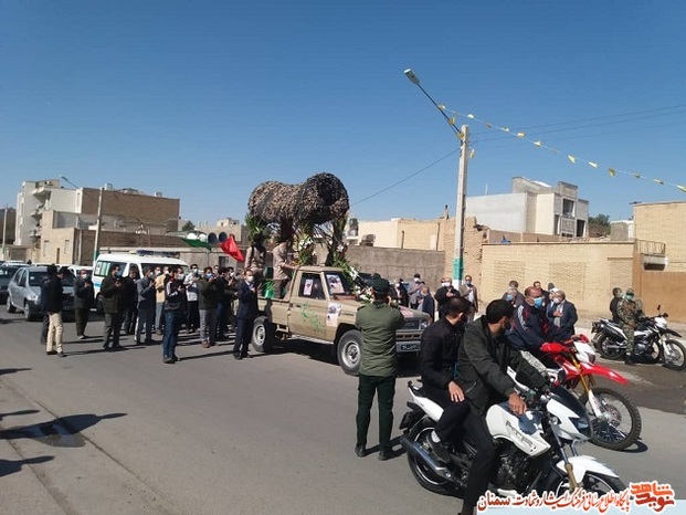 مراسم تشییع پیکر مطهر جانباز ۷۰ درصد حاج غلامعلی مثبت (شاهجویی)- سمنان شانزدهم اسفند ۹۹