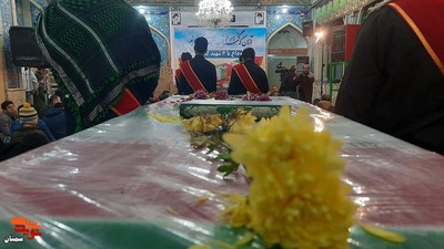 مراسم وداع با شش شهید گمنام خوشنام- یکم دی‌ماه ۱۴۰۱ گلزار شهدای امامزاده یحیی (ع) شهرستان سمنان 