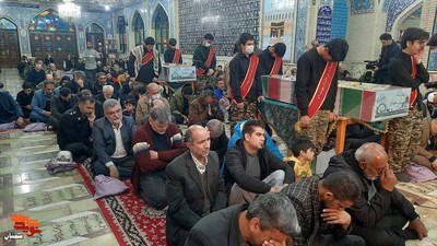 مراسم وداع با شش شهید گمنام خوشنام- یکم دی‌ماه ۱۴۰۱ گلزار شهدای امامزاده یحیی (ع) شهرستان سمنان 