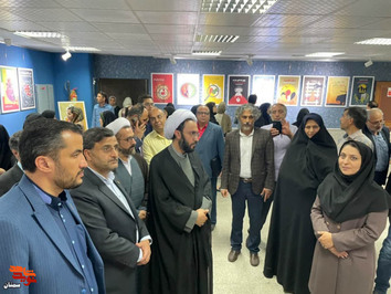 آیین افتتاحیه نمایشگاه پوستر با موضوعاتی از قبیل شهدا، عملیات مرصاد و ایران قوی- هجدهم اردیبهشتماه ۱۴۰۲ گالری سینما مهر شهرستان شاهرود